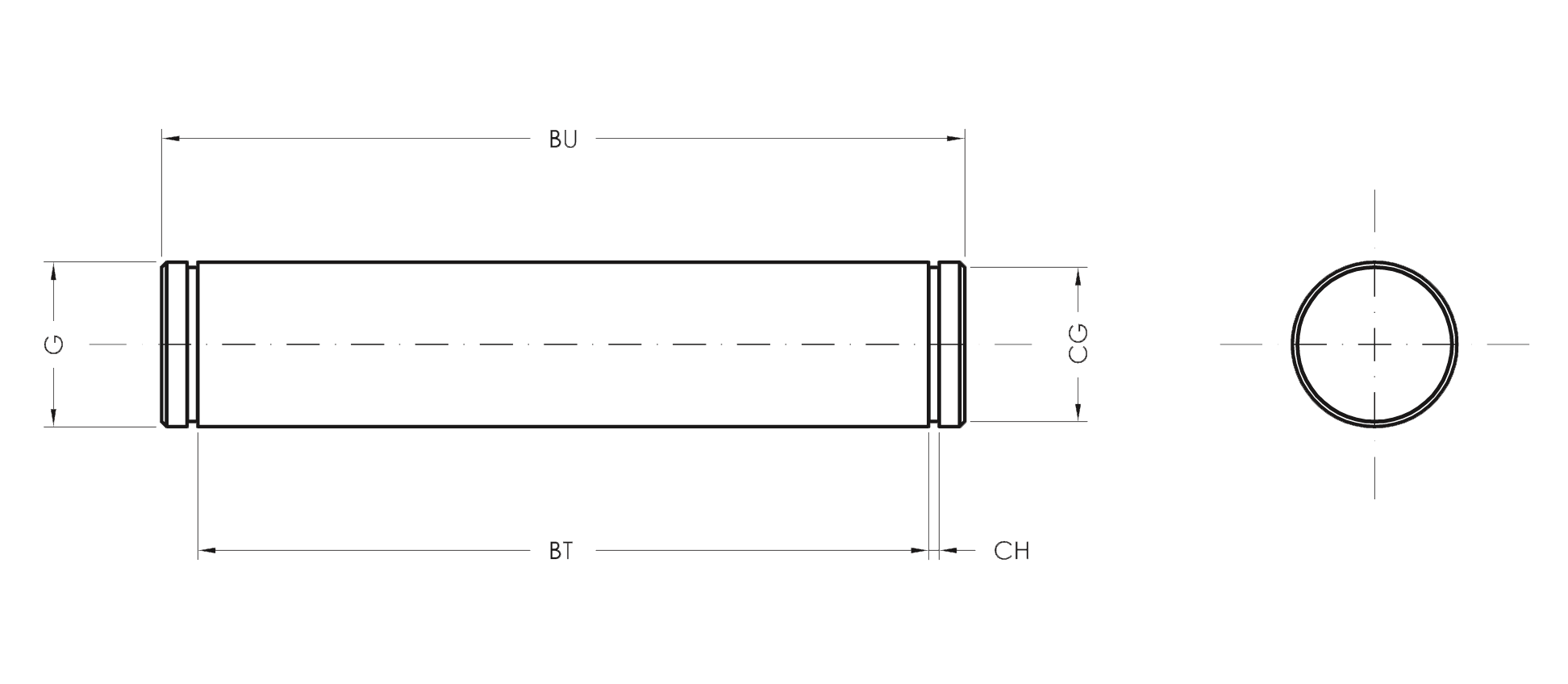 Pin for Female Hinge MP2 - Product structure